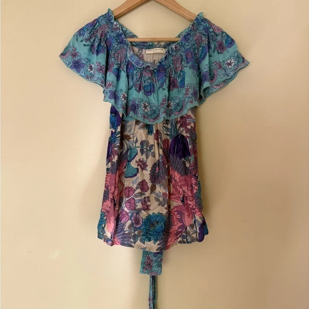 Spell and The Gypsy Siren Song Set - Off shoulder top and skirt blue bohemian XS